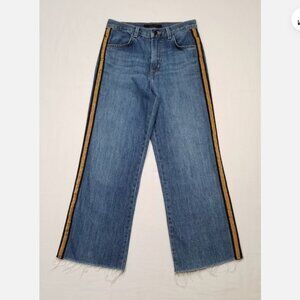 J Brand Joan Crop Jeans Black Gold Stripe 6755E1M